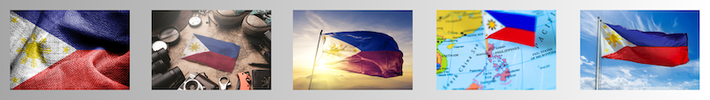 Philippine culture symbolized by multiple images of the Filipino flag, representing national pride, heritage, and unity.