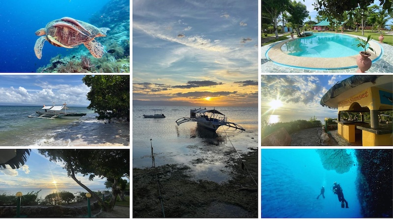 Discover Cabilao Island a great place to dive and relax looking at the sunset.