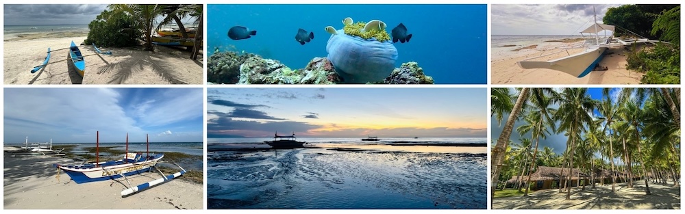 Diving hub of the Bohol Marine Triangle, a great place to visit for a few days or as a main base. Beautiful beaches on the east coast and in the south around Doljo.